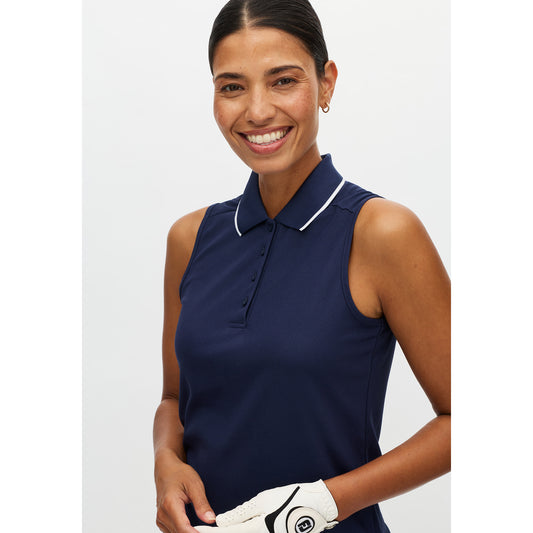 Rohnisch Ladies Sleeveless Polo in Navy - Soft, Lightweight Comfort for All-Day Ease