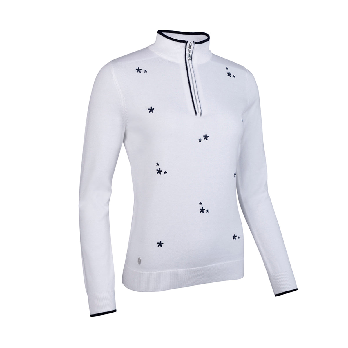 Glenmuir Ladies Premium Cotton Zip-Neck Sweater with Embroidered Stars