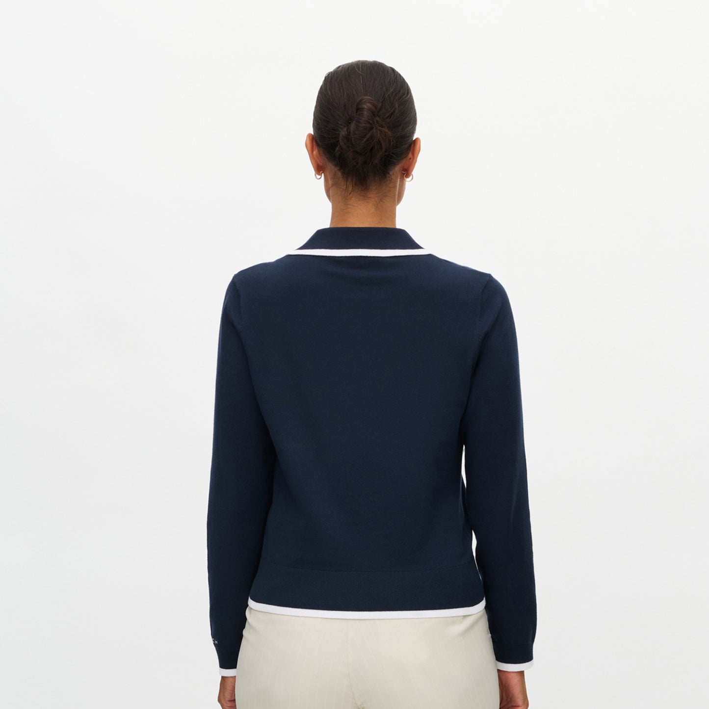 Rohnisch Ladies Navy Cotton-Rich Sweater for Relaxed Elegance On and Off the Course