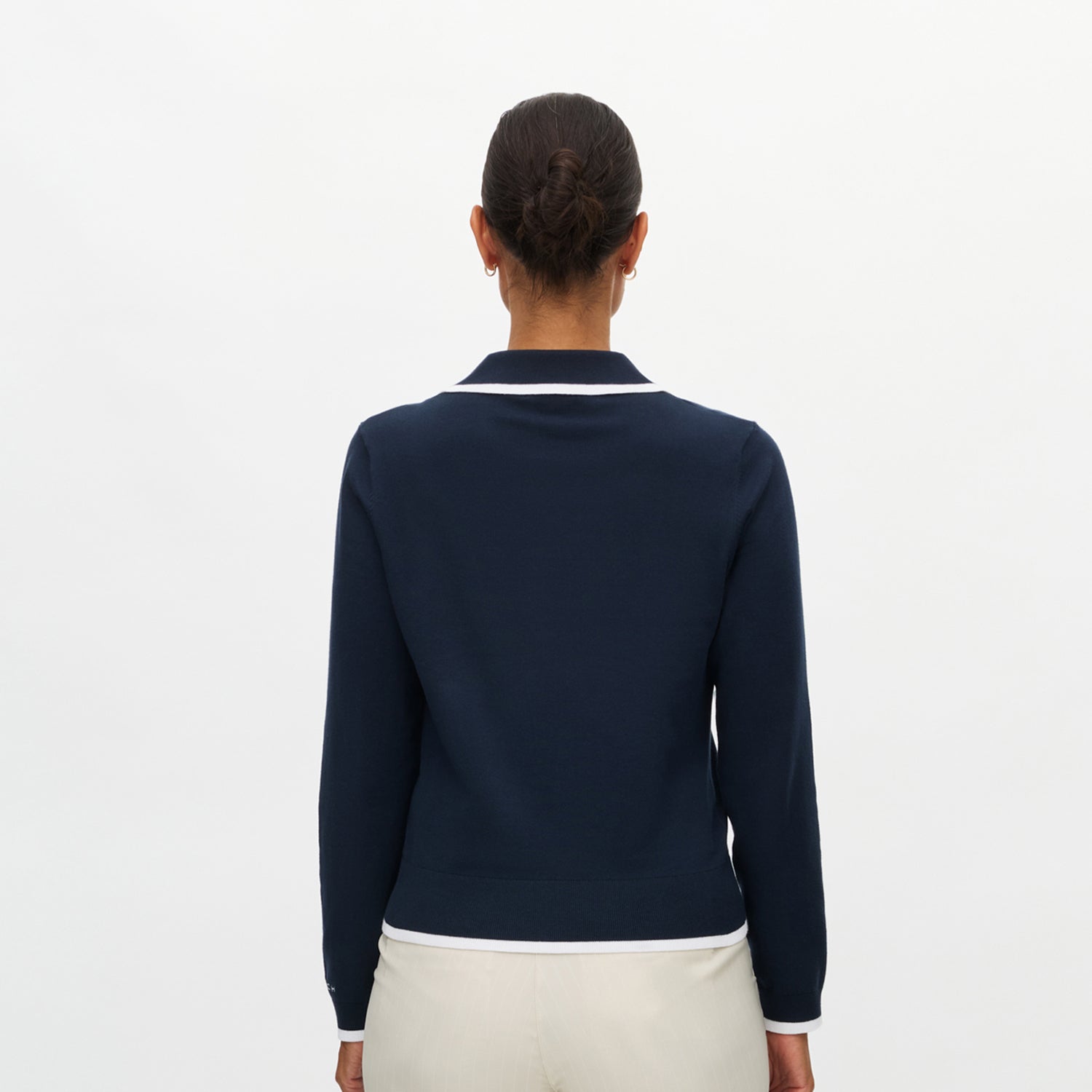 Rohnisch Ladies Navy Cotton-Rich Sweater for Relaxed Elegance On and Off the Course