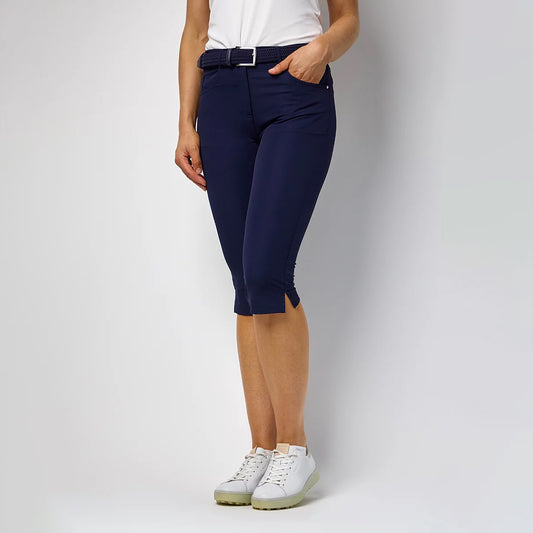 Glenmuir Ladies Navy Pedal Pushers - Tailored Stretch Fit with Diamanté Detailing