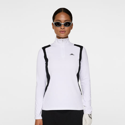 J.Lindeberg Ladies Zip-Neck Lightweight Mid-Layer with Brushed Inner