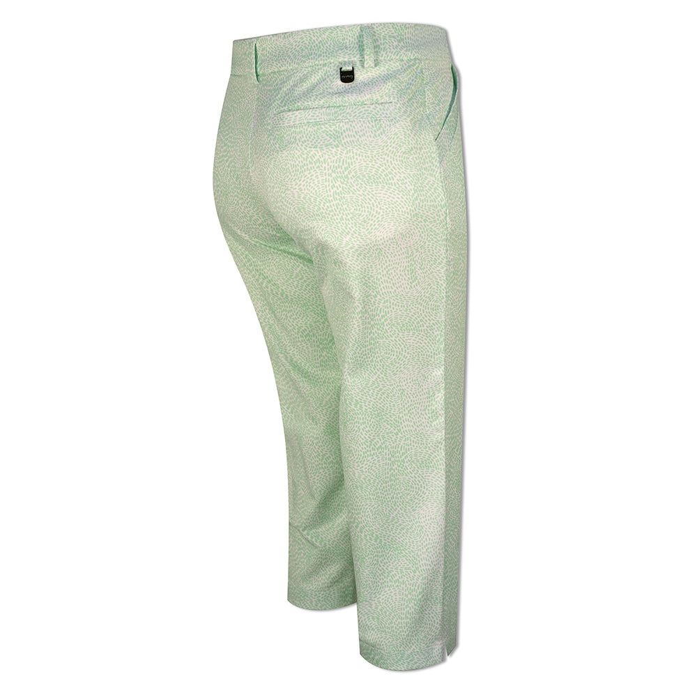 Ping Ladies Crop Trousers with Sensorcool in Mint Green & White Print - Last Pair Size 16 Only Left