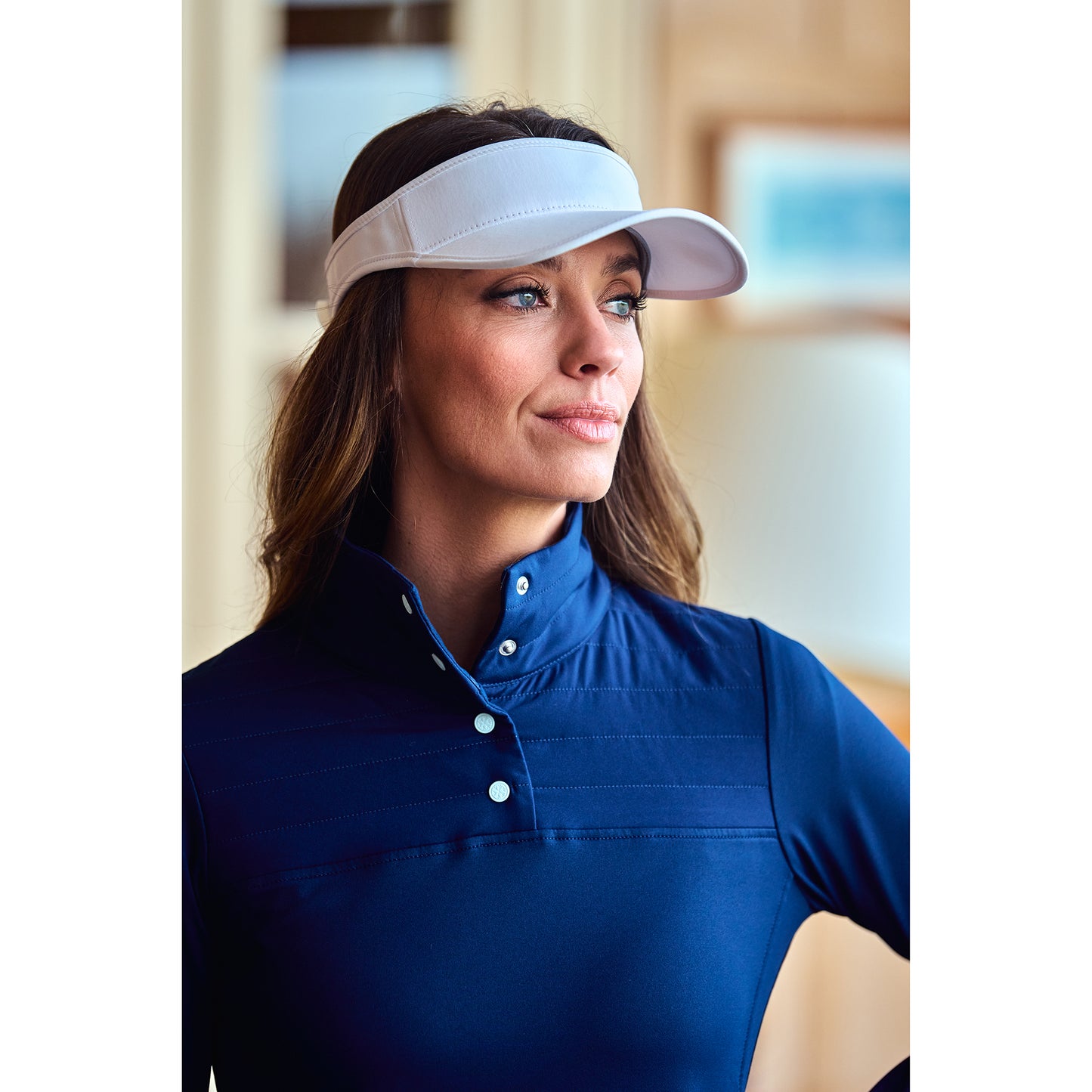 FootJoy Ladies Fleece Backed Thermal Hybrid Top in Navy