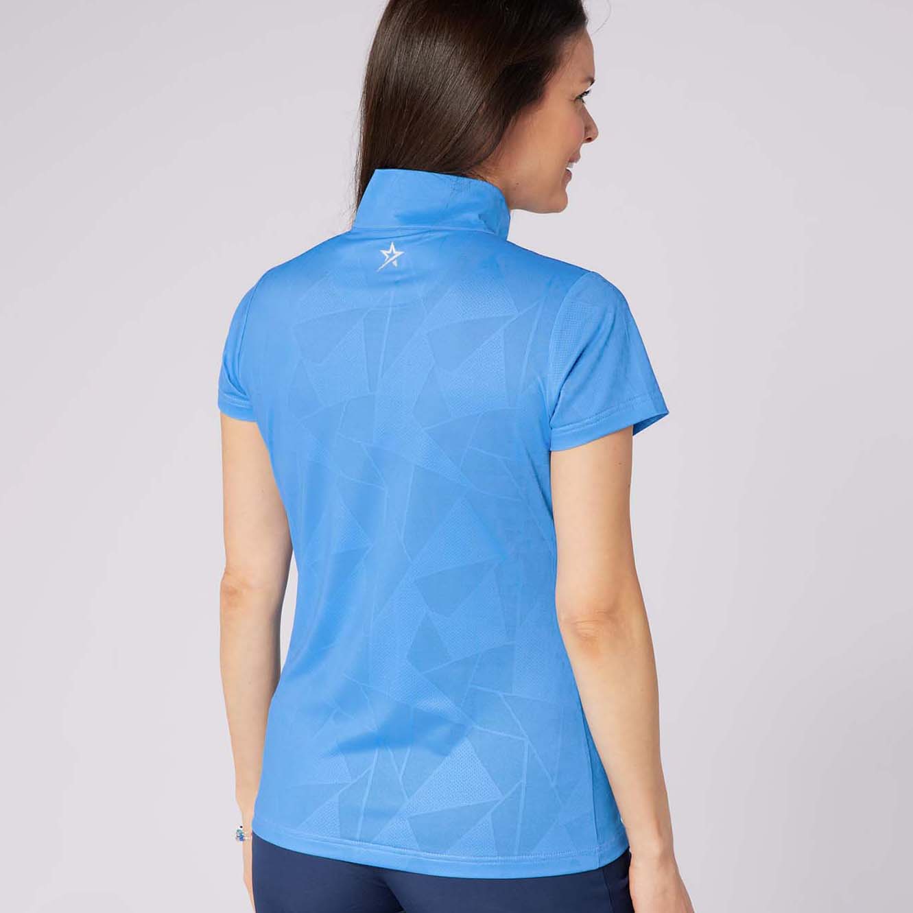 Swing Out Sister Ladies Mirage Cap Sleeve Polo in Ocean