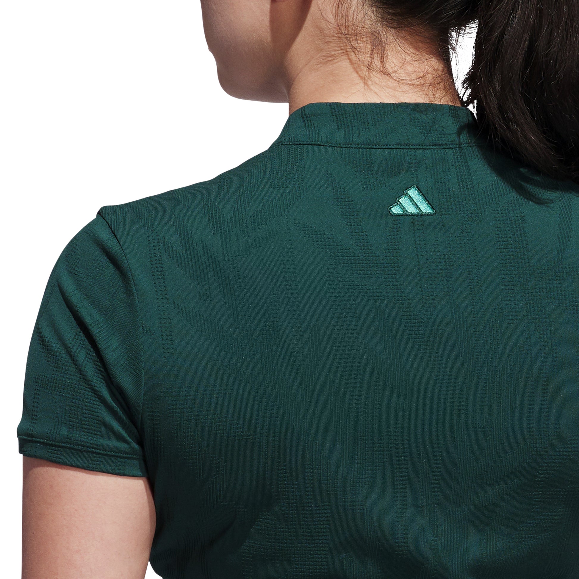 adidas Golf Ladies Short Sleeve Jacquard Dress with Zip Neck
