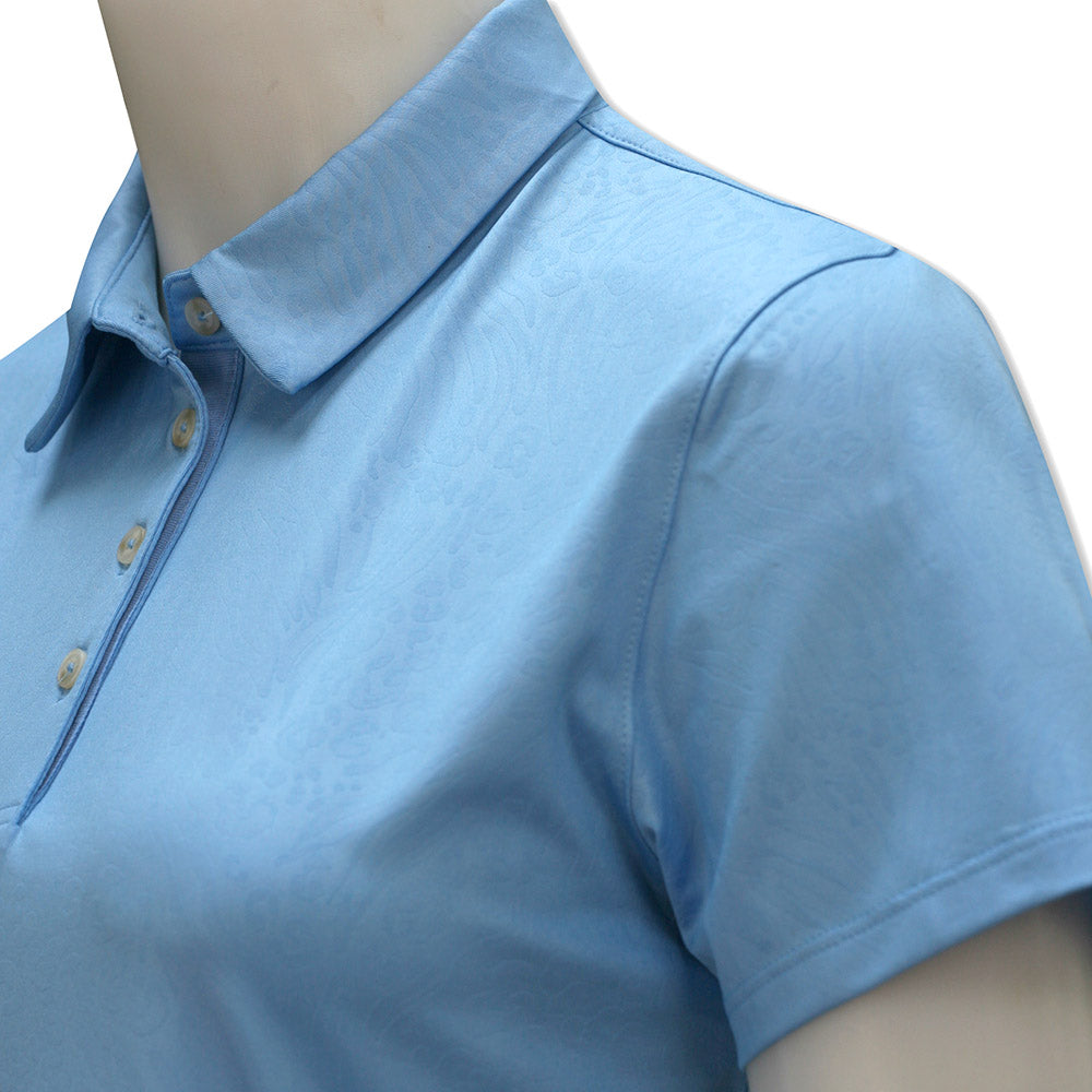 Puma Golf Ladies Debossed Animal Print Short Sleeve Polo