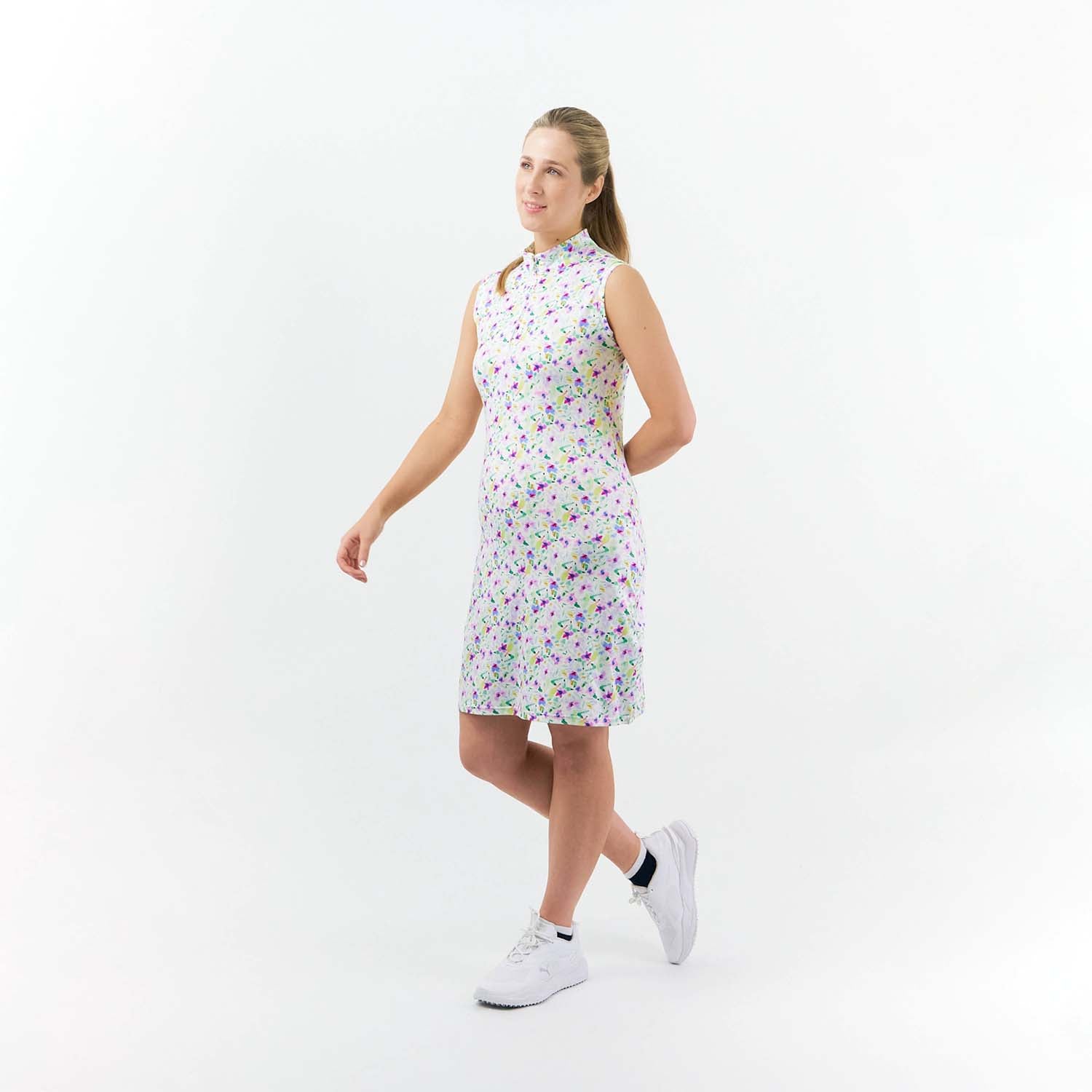 Pure Golf Sleeveless Dress in Ethereal Bouquet Print