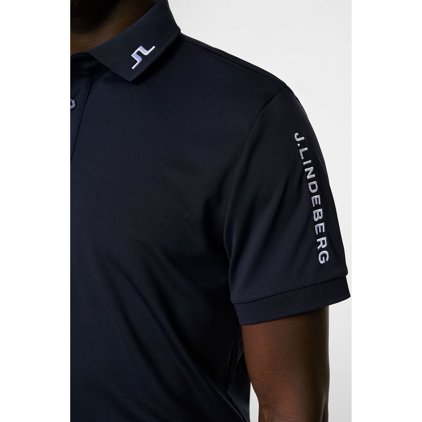 J.Lindeberg Mens Tour Tech Short Sleeve Polo in Navy