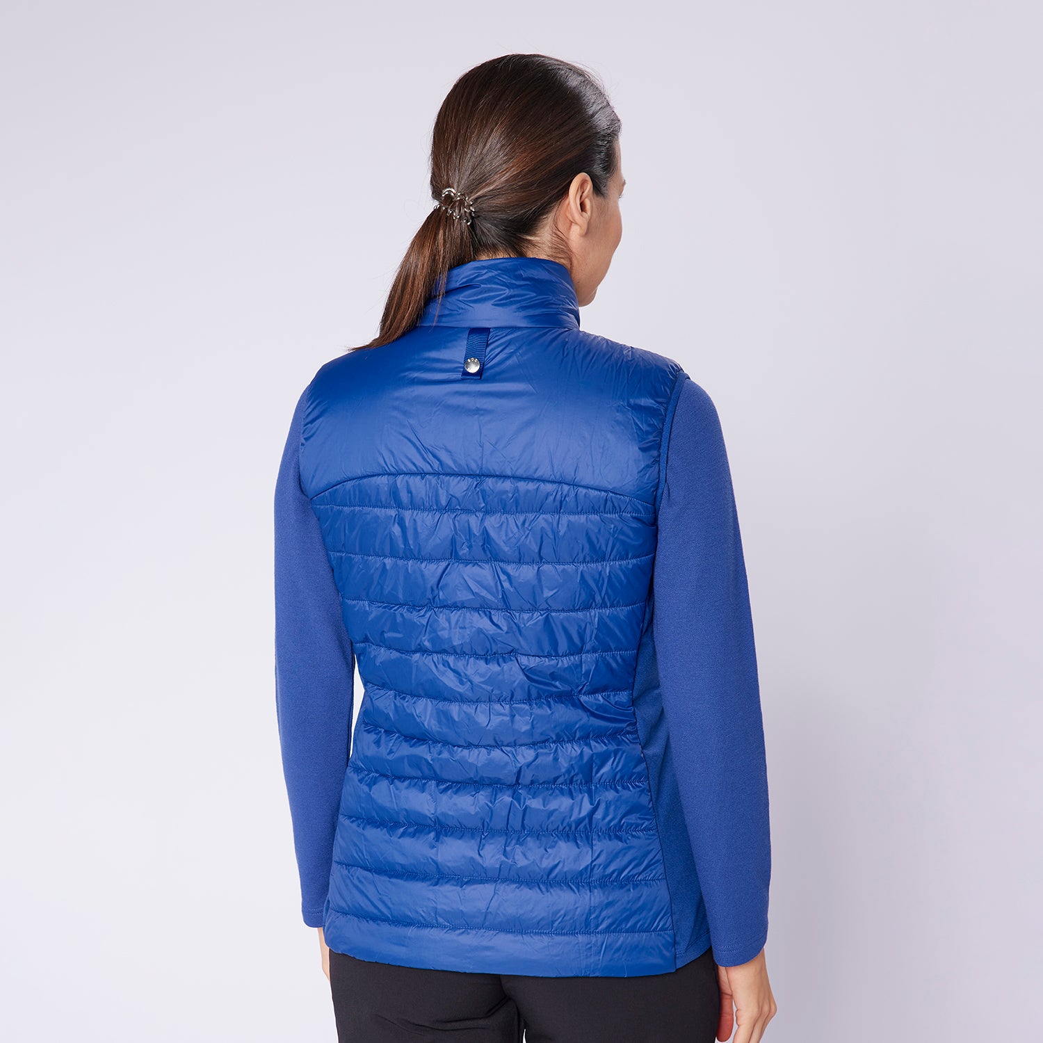 Swing Out Sister Ladies Quilted Gilet with Soft Sheen Finish and Stretch Side Panels