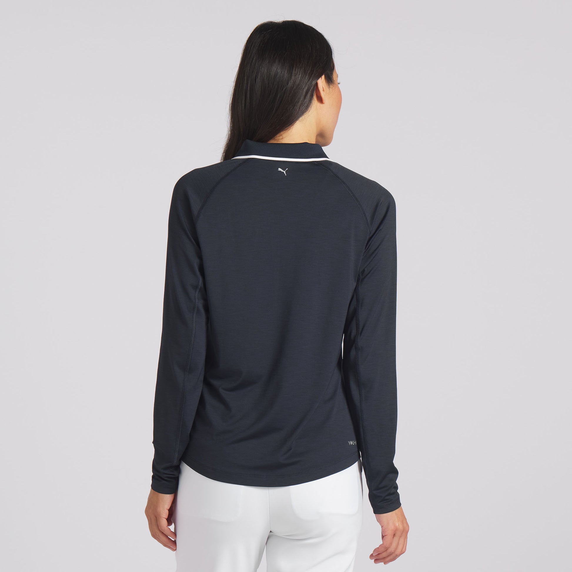 Puma Golf Ladies Long Sleeve Zip-Neck Top in Deep Navy