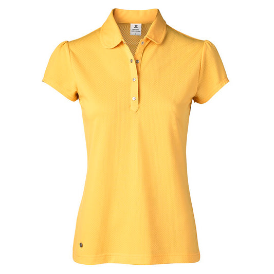 Daily Sports Ladies Sheer Cap Sleeve Polo in Sunset - Last One XS Only Left
