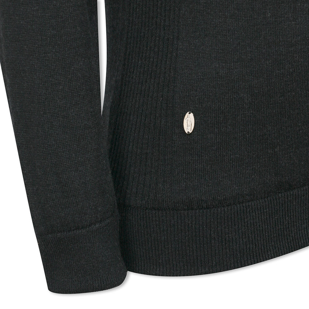 Glenmuir Ladies Merino Blend Lined Sweater with Water Repellent Finish in Charcoal