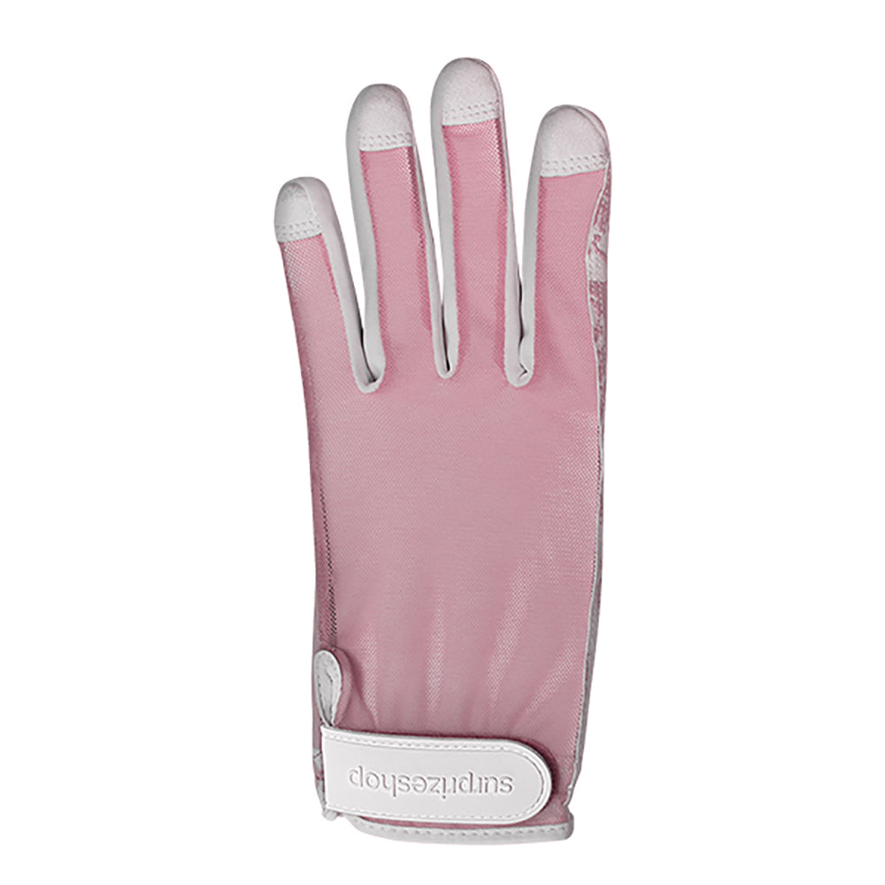 Surprizeshop Ladies Fine Mesh & Floral Grip Left Handed Glove in Pink