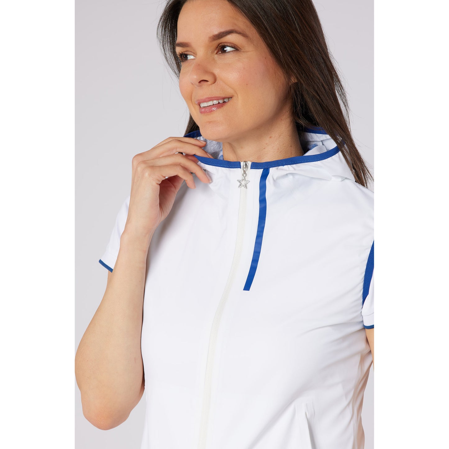 Swing Out Sister Ladies Gilet With Hood & Neat Trim - The Perfect Lightweight Layer For Spring