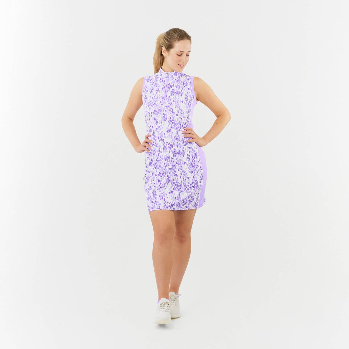 Pure Golf Sleeveless Dress in Dapple Effect Print