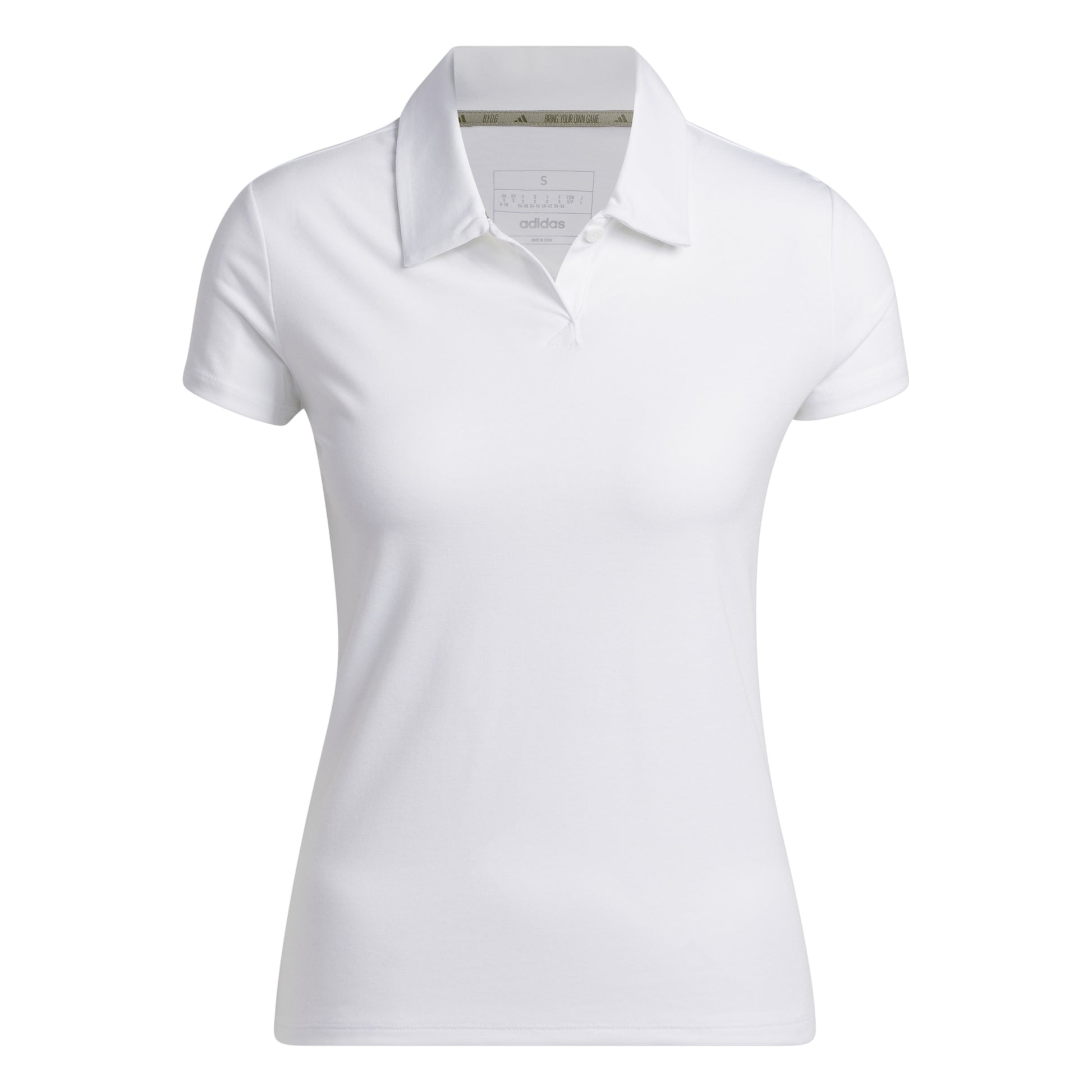adidas Ladies Go-To Short Sleeve Golf Polo in White Melange