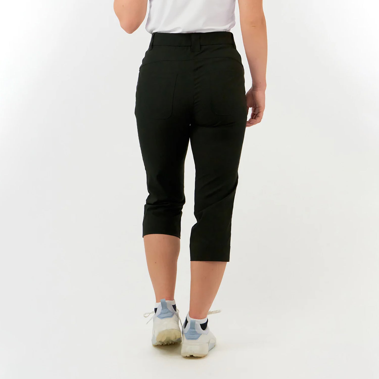 Pure Golf Ladies Stretch Capri in Black