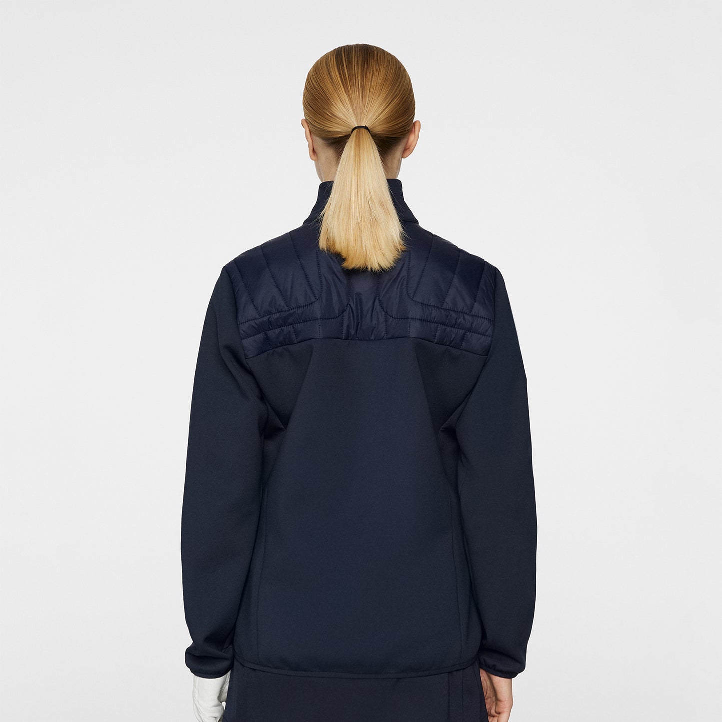 J.Lindeberg Ladies Quilted Hybrid Jacket in Navy