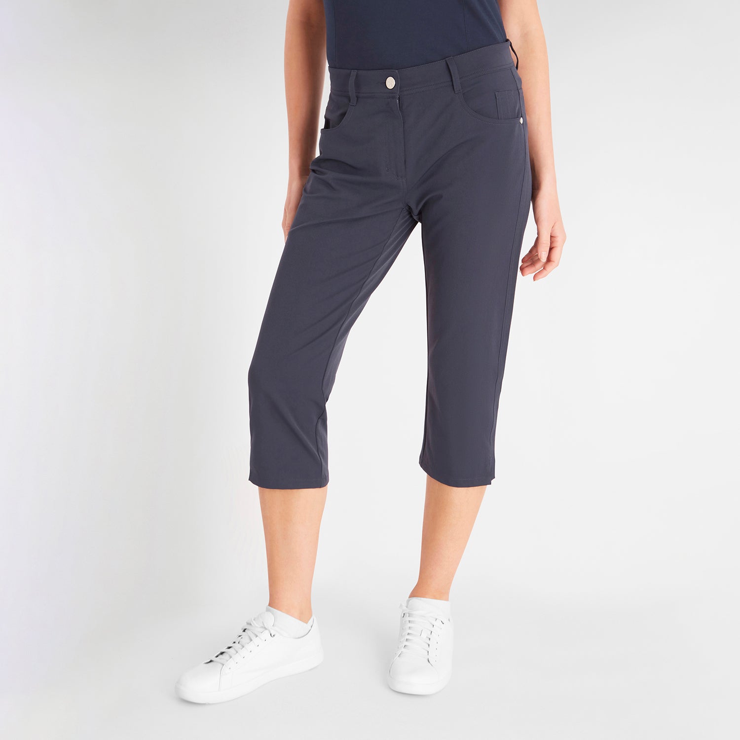 Green Lamb Women's Lightweight Soft-Stretch Capris in Navy