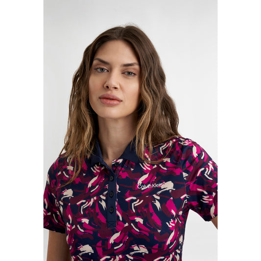 Calvin Klein Ladies Polo with Brushstroke Print