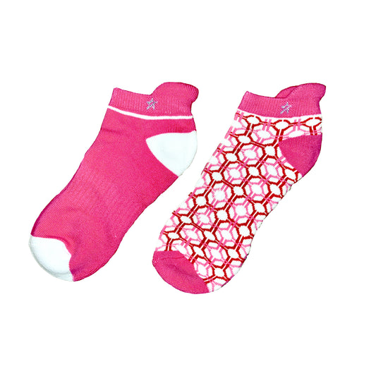 Swing Out Sister Ladies 2 Pair Cotton Socks in Lush Pink and Mandarin