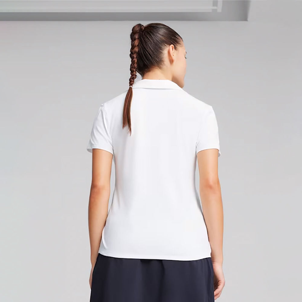 Puma Golf Ladies Short Sleeve Polo with Piped V-neck in White