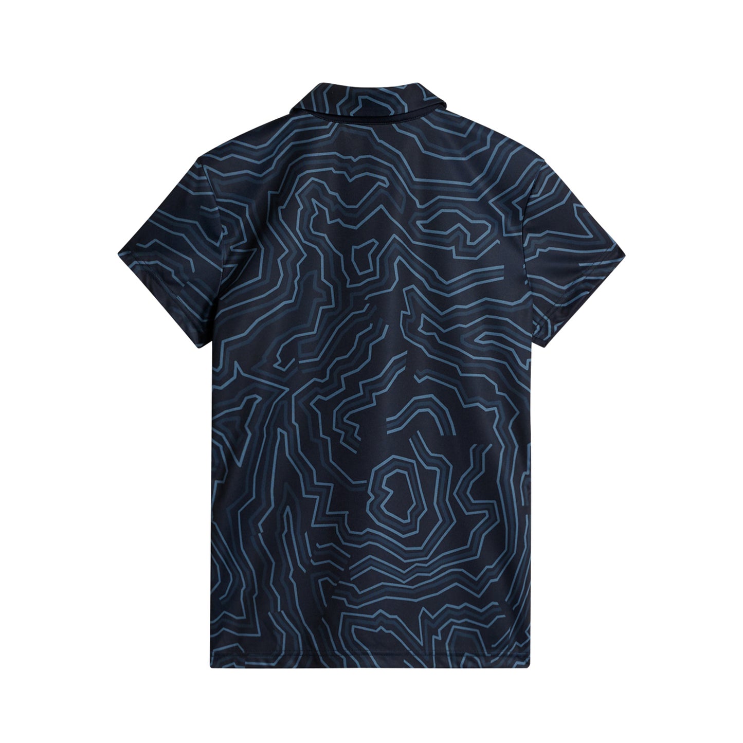 J.Lindeberg Ladies Short Sleeve Polo in Navy with Contour Print Back