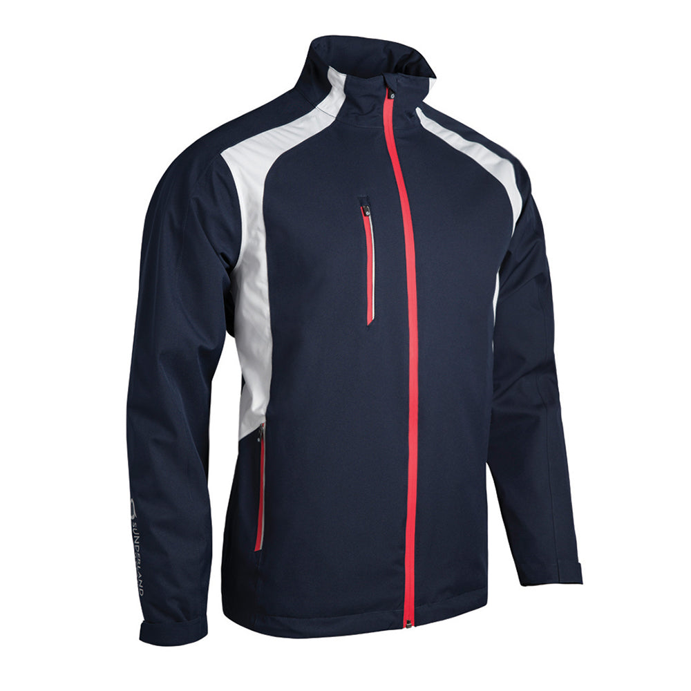 Sunderland Mens Waterproof Jacket with Contrast Panels and Lifetime Guarantee in Navy