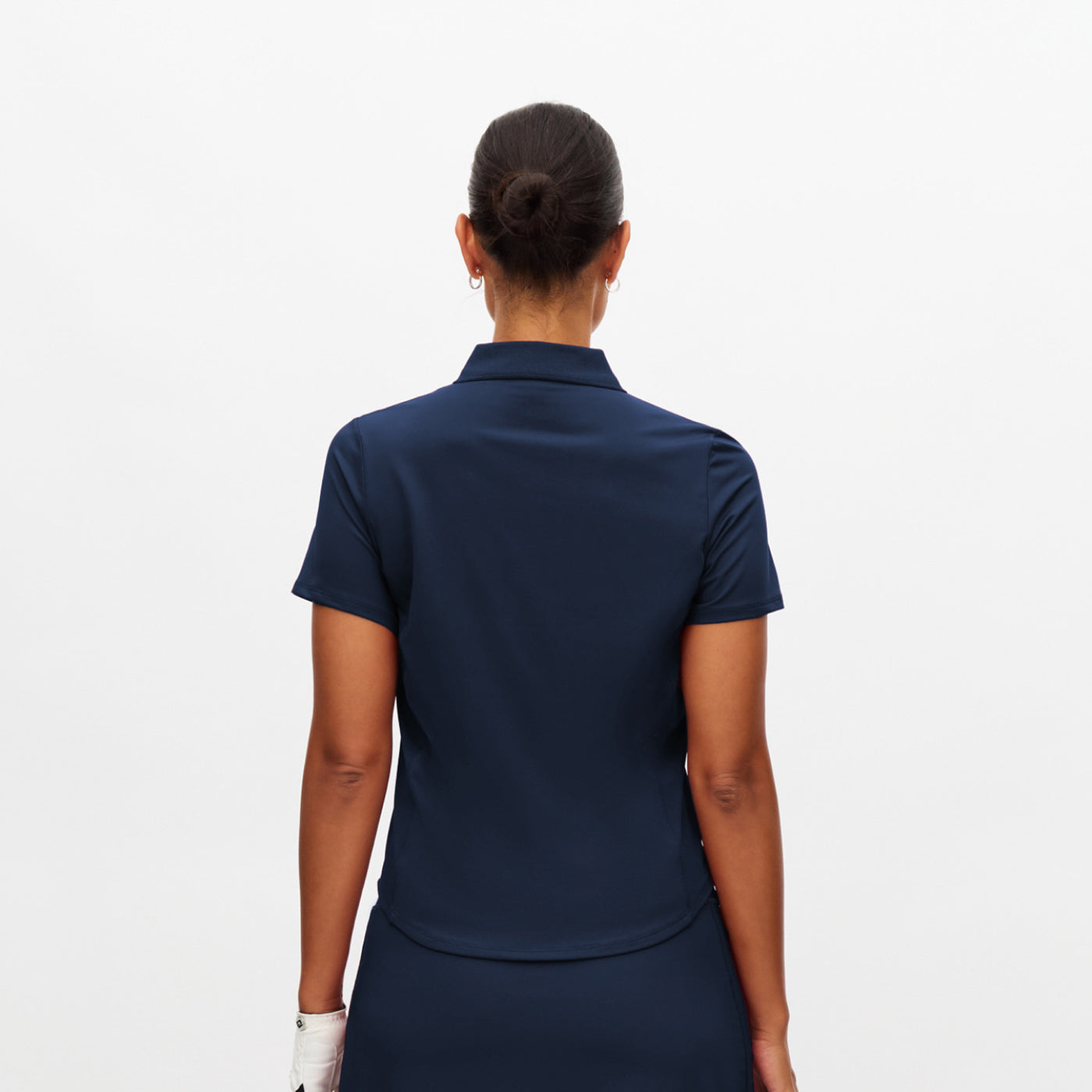 Rohnisch Women's Short Sleeve Polo in Navy- Elegant Stretch Comfort for On and Off the Course