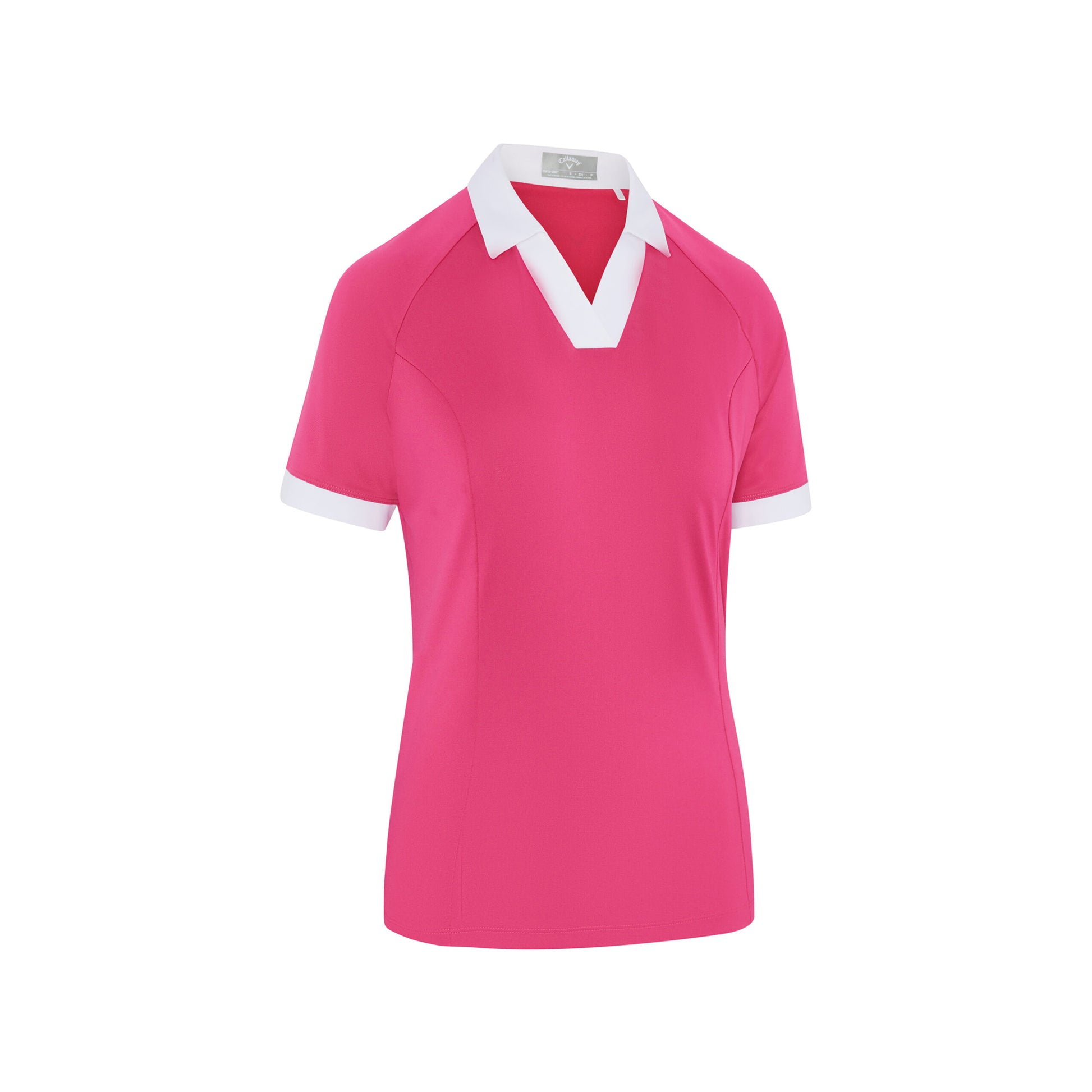 Callaway Ladies Short Sleeve Colour Block Golf Polo in Pink Peacock