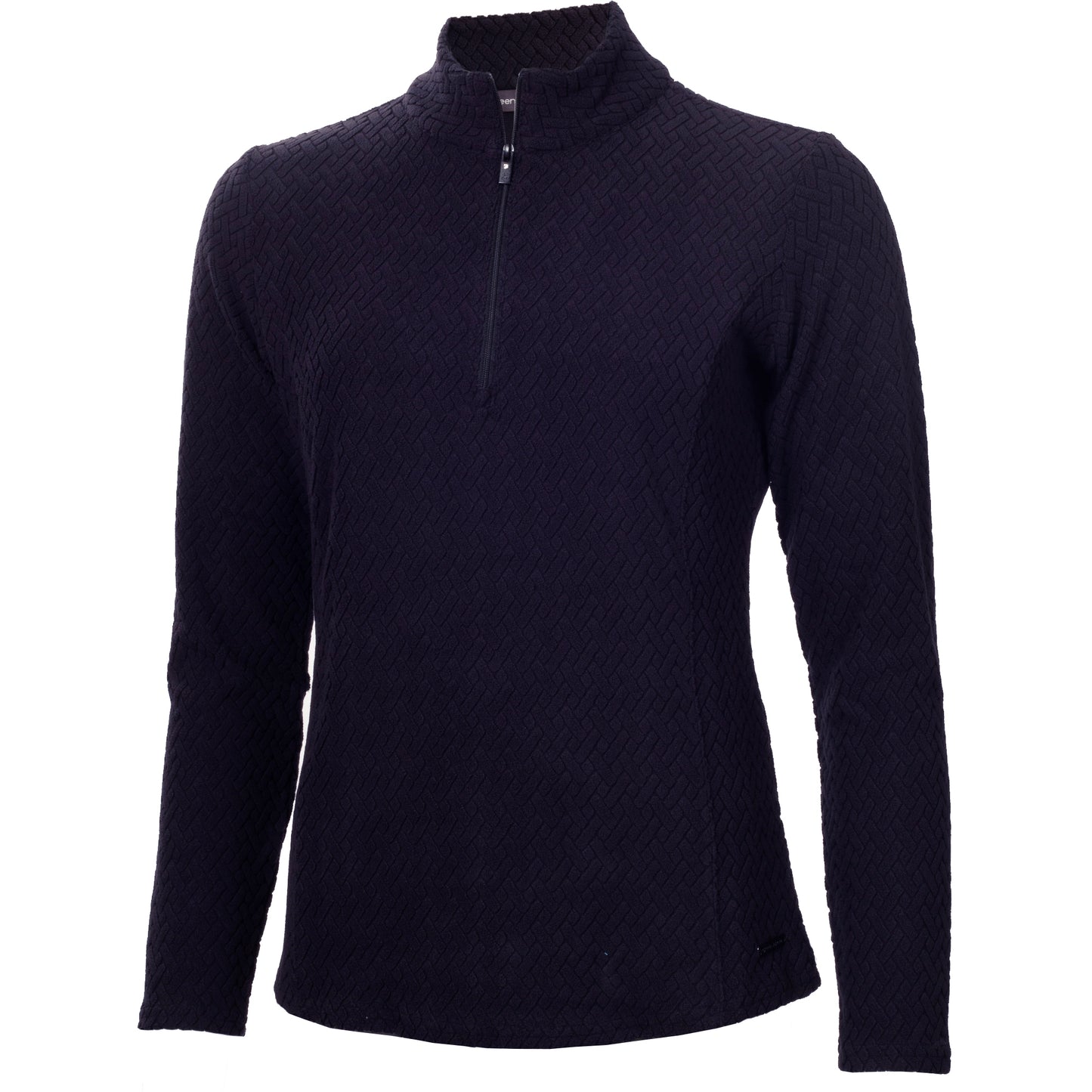 Green Lamb Ladies Textured Fleece 1/4 Zip Top in Navy