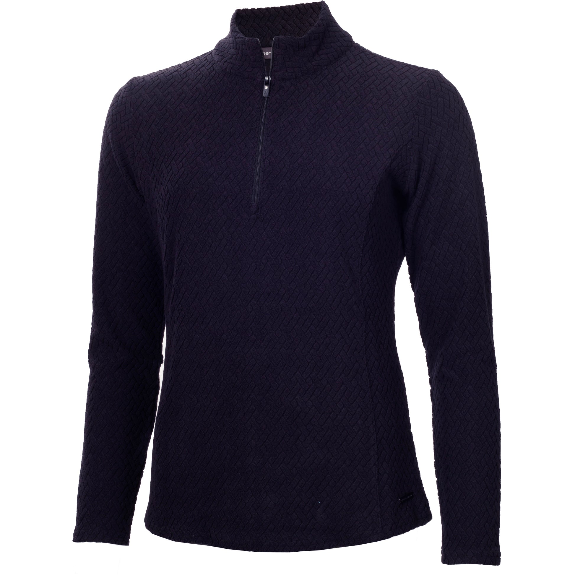 Green Lamb Ladies Textured Fleece 1/4 Zip Top in Navy