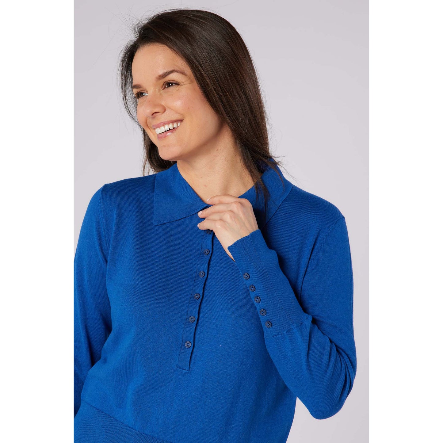 Swing Out Sister Ladies Sophisticated Knit with Elegant Button Detail