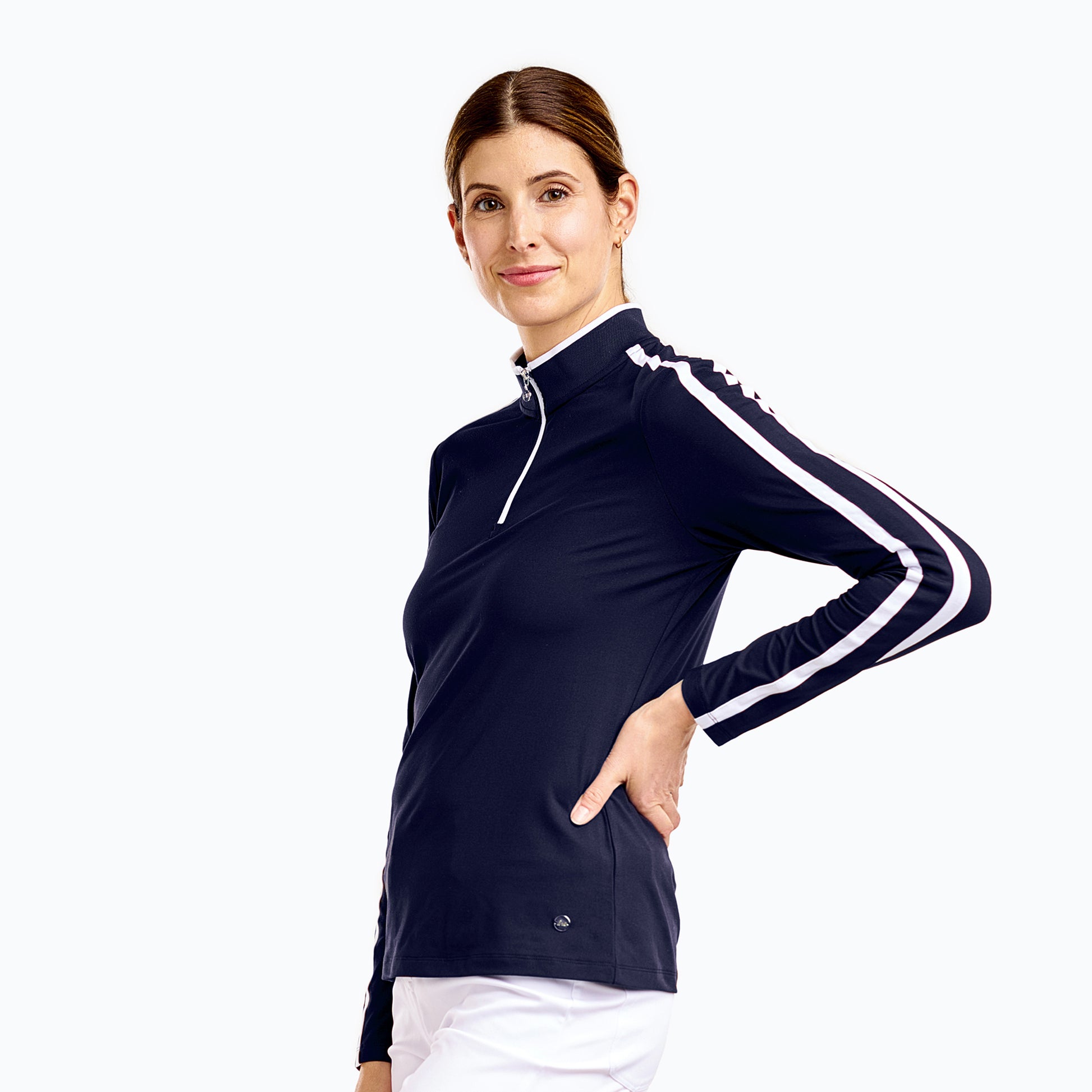 Nivo Ladies Performance Golf Top in Navy