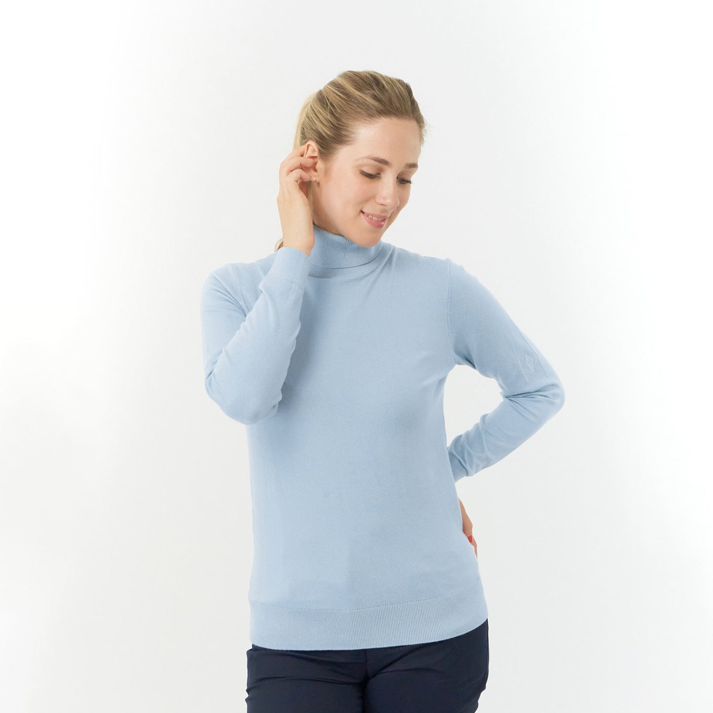 Pure Ladies Fine Knit Super-Soft Roll Neck