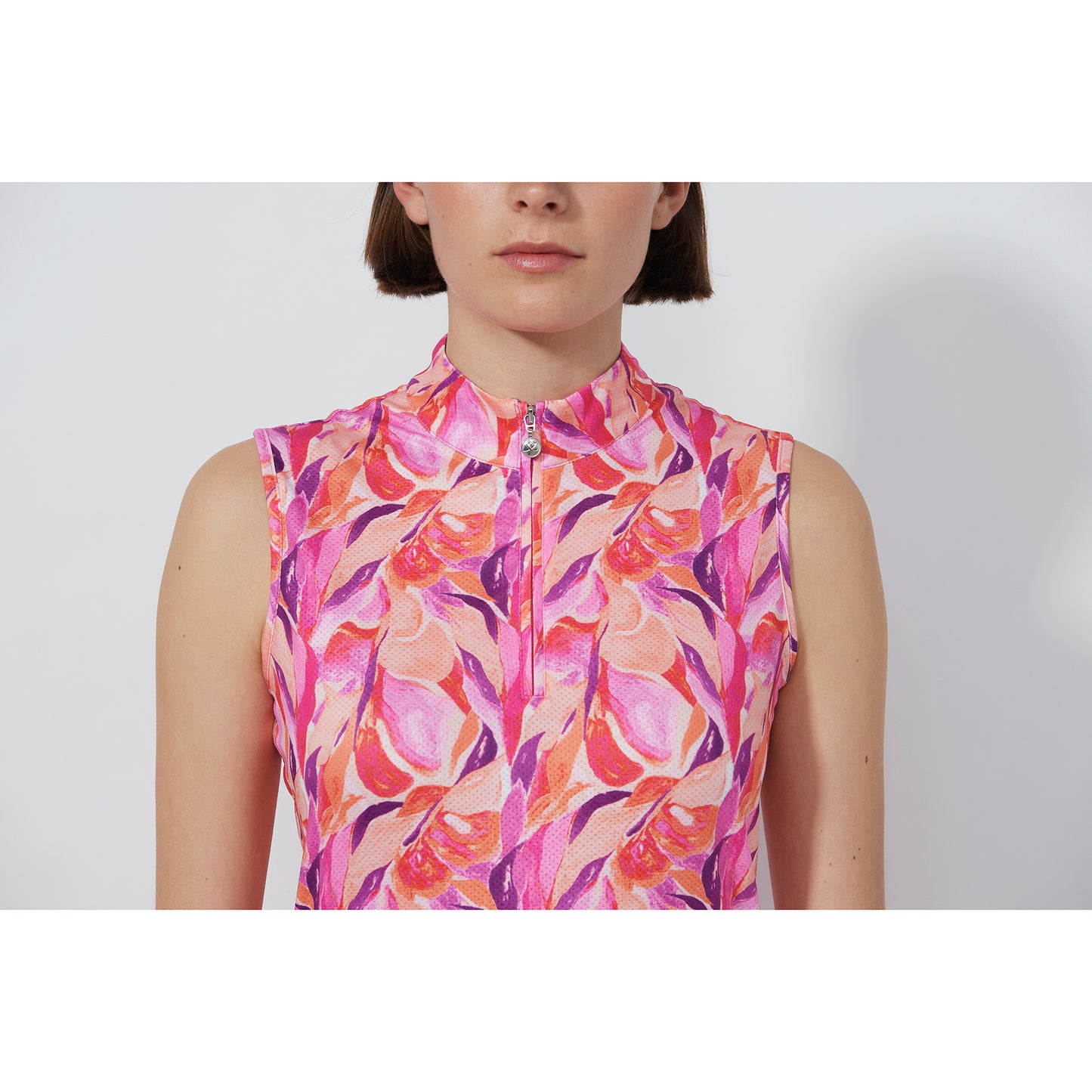 Daily Sports Ladies Quick Dry Sleeveless Dress in Abstract Leaf Print