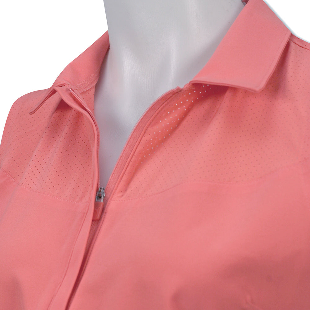 Puma Ladies Sleeveless Mesh Panel Polo in Rapture Rose