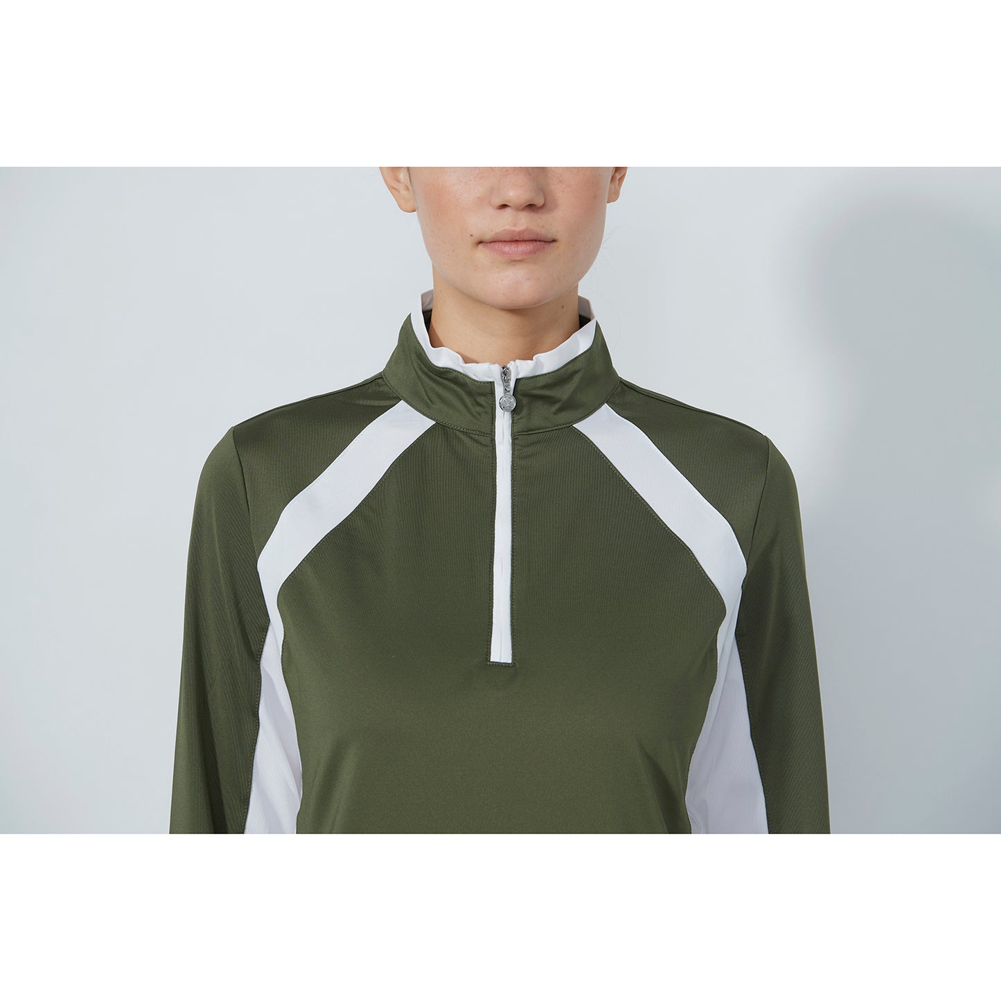 Daily Sports Ladies Lightweight Zip-Neck Top with Colour Blocks