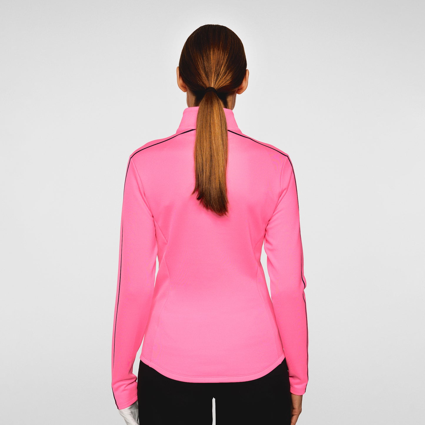 J.Lindeberg Ladies Zip-Neck Mid-Layer with Stripe Detailing