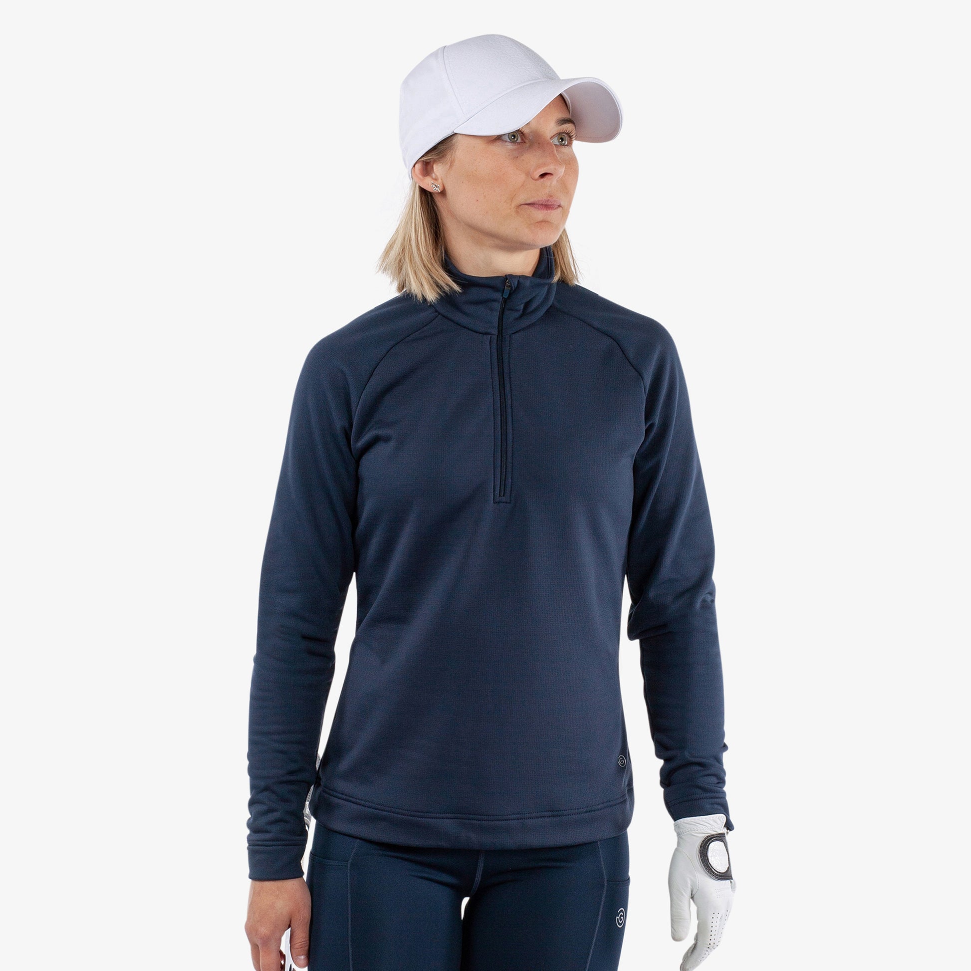 Galvin Green Ladies INSULA Zip-Neck Top in Navy