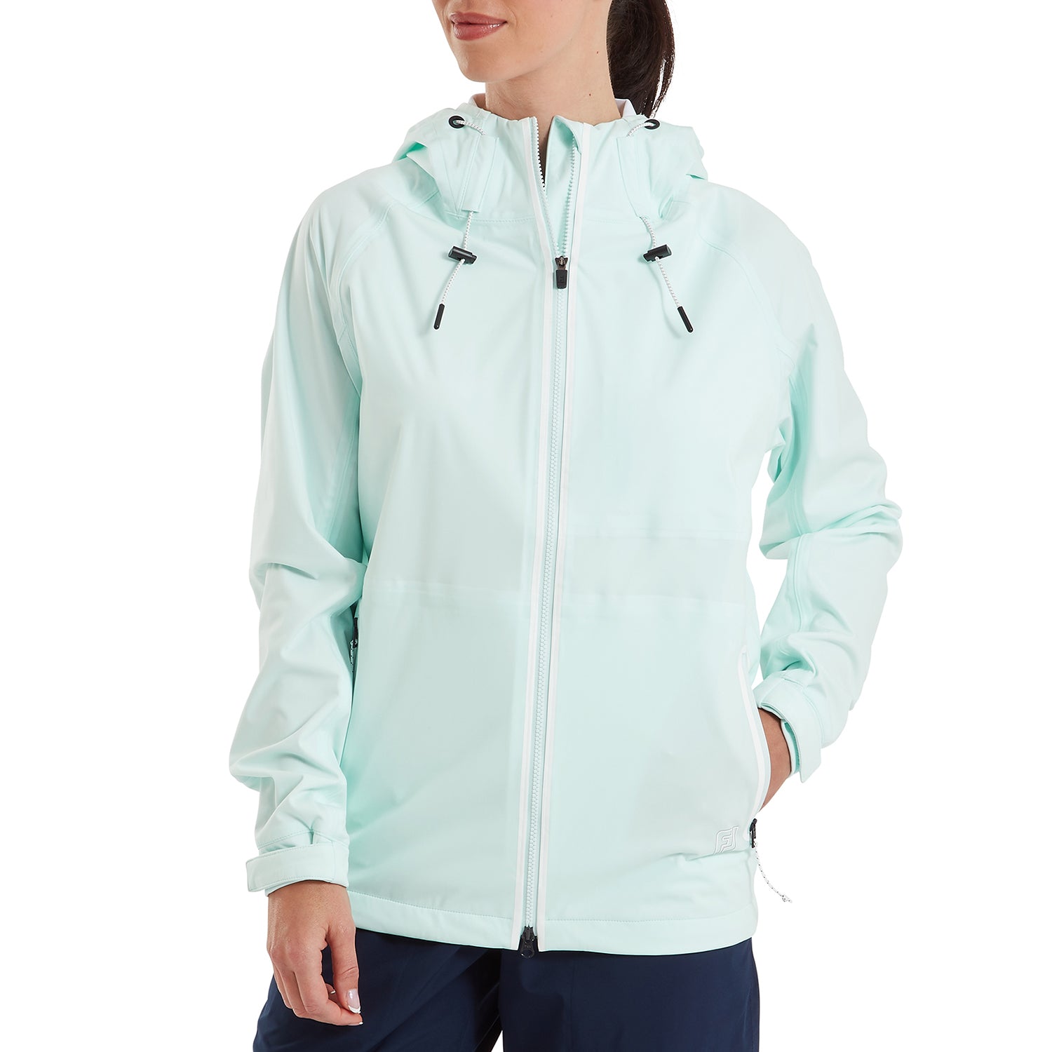 FootJoy Ladies Waterproof Jacket with Adjustable Hood for Stylish Weather Protection