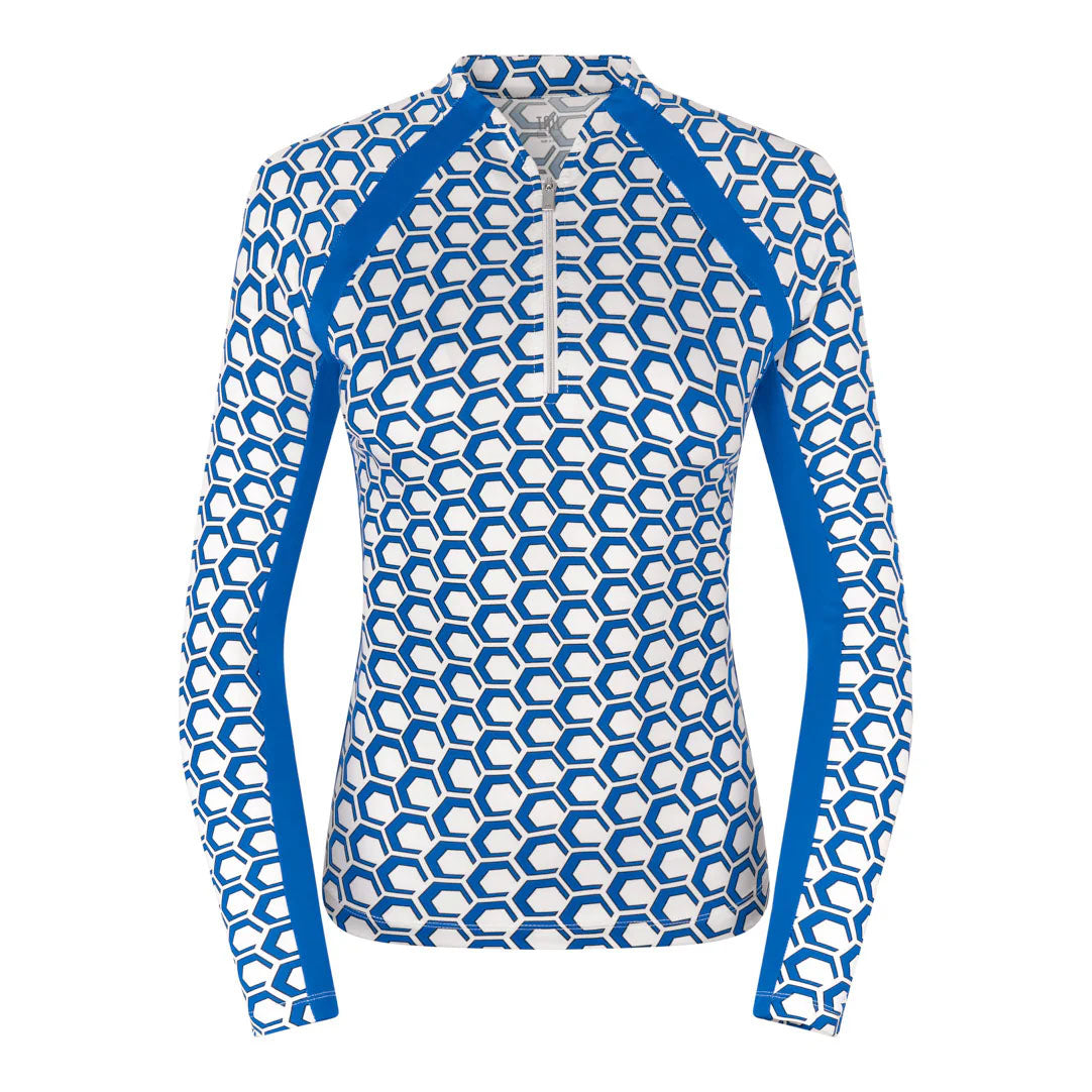 Tail Ladies Jersey Long Sleeve Hexagon Print Golf Top