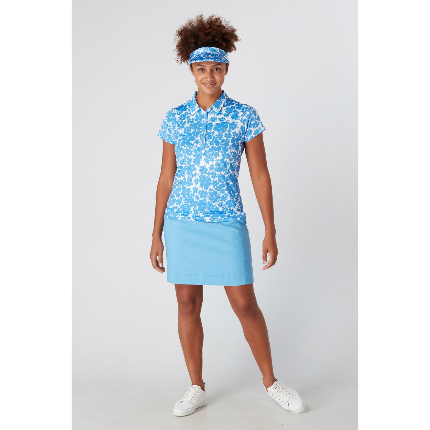 Swing Out Sister Ladies Pull-On Golf Skort in Tranquil Blue