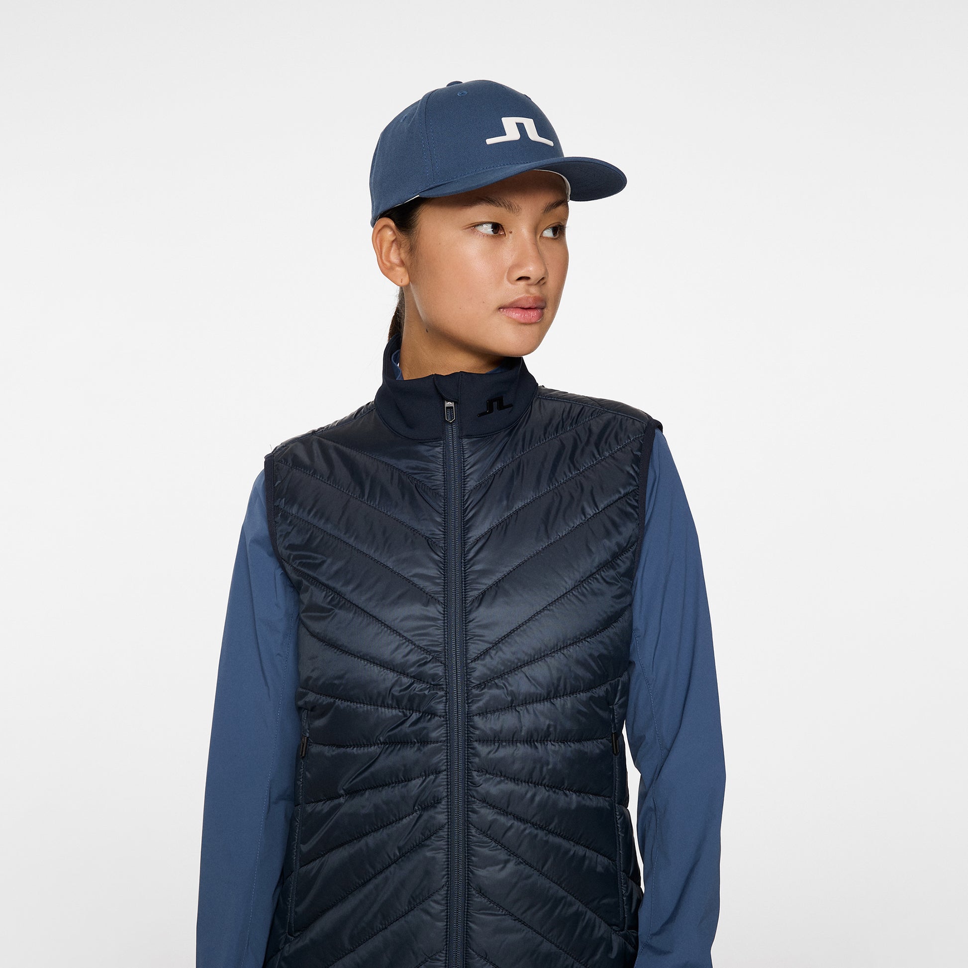 J.Lindeberg Ladies Primaloft Hybrid Gilet in Navy