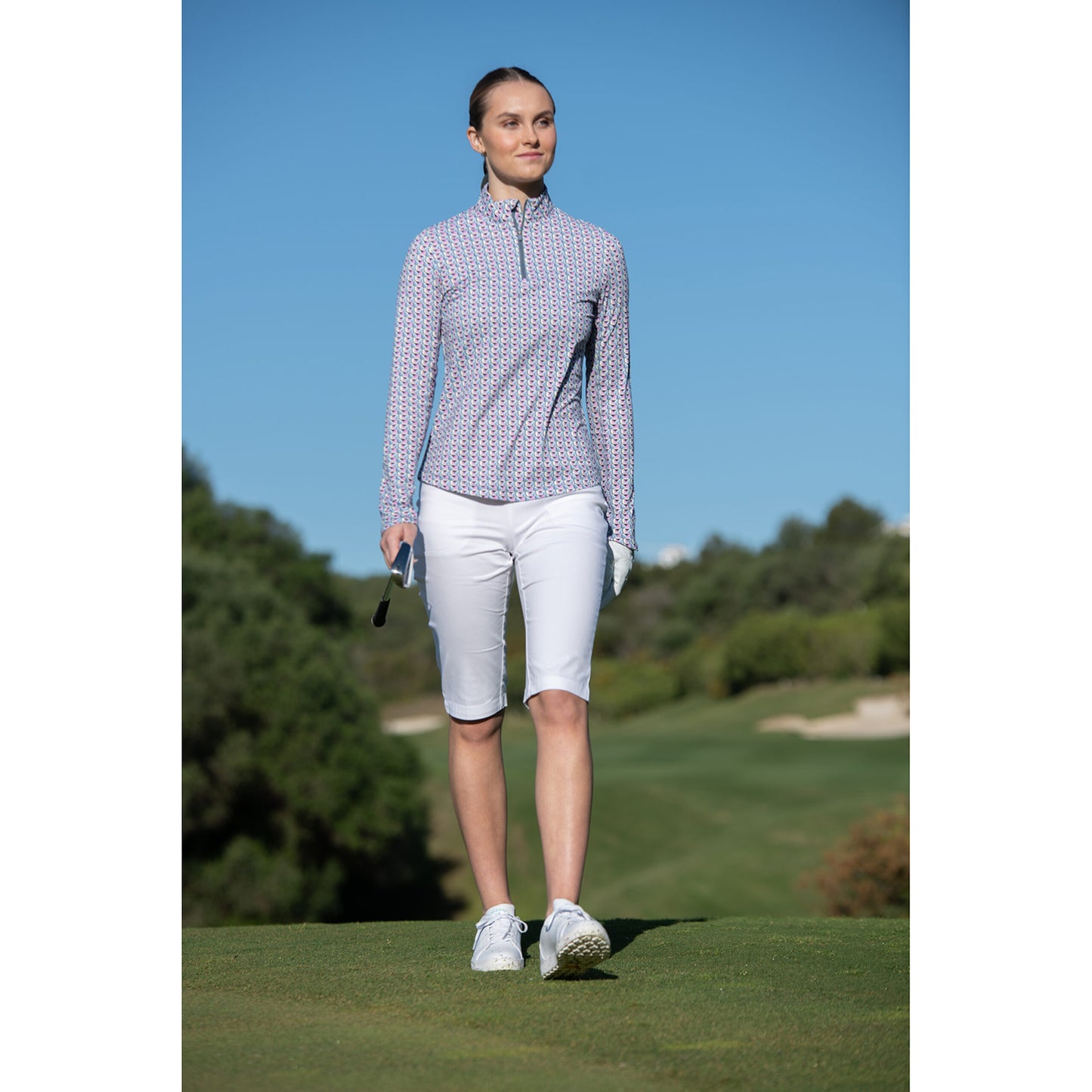 Callaway Womens Golf Top with Geo Print Design