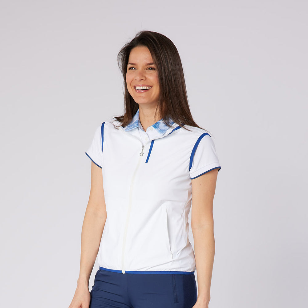 Swing Out Sister Ladies Gilet With Hood & Neat Trim - The Perfect Lightweight Layer For Spring