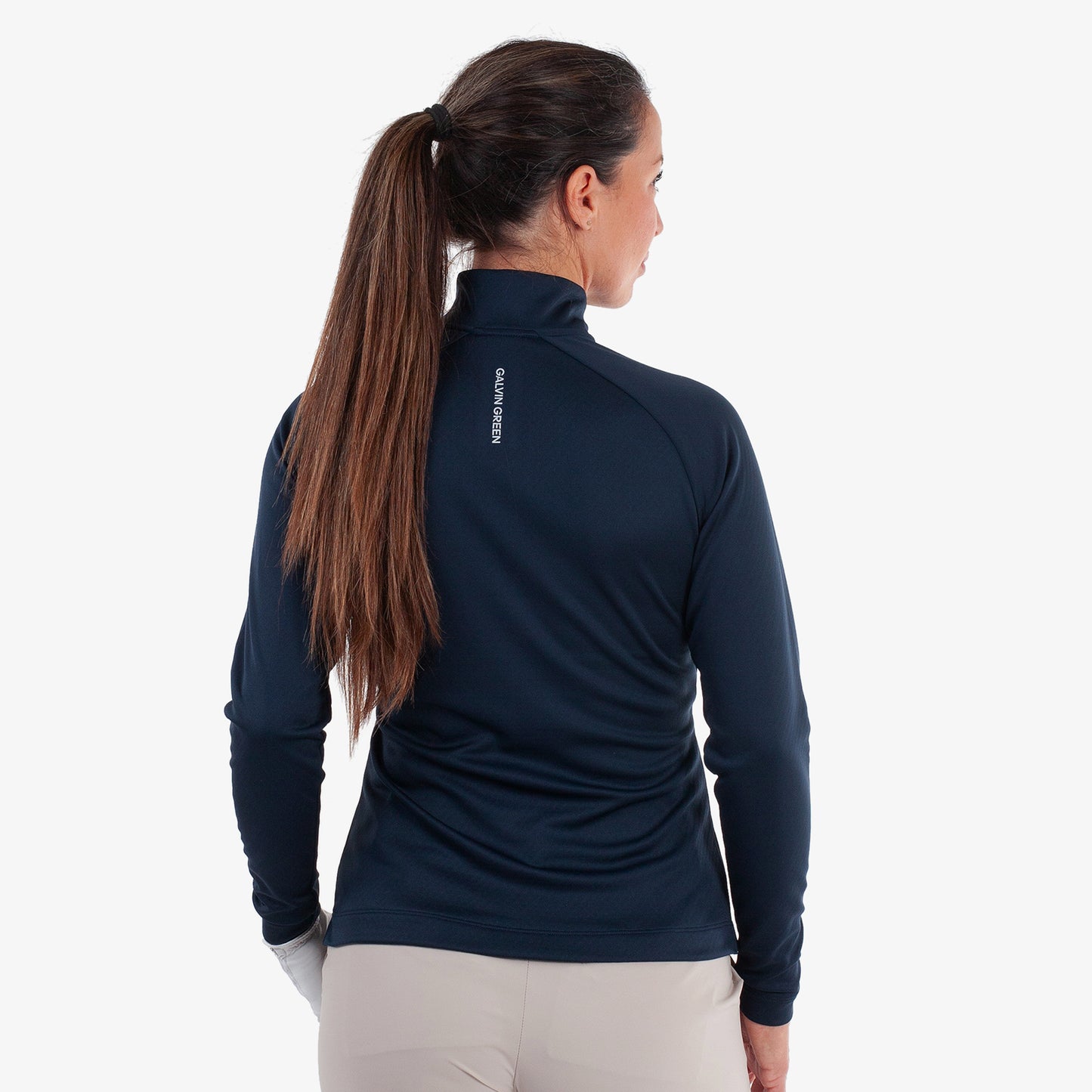Galvin Green Women's Navy INSULA Zip-Neck Top for Seasonless Sophistication