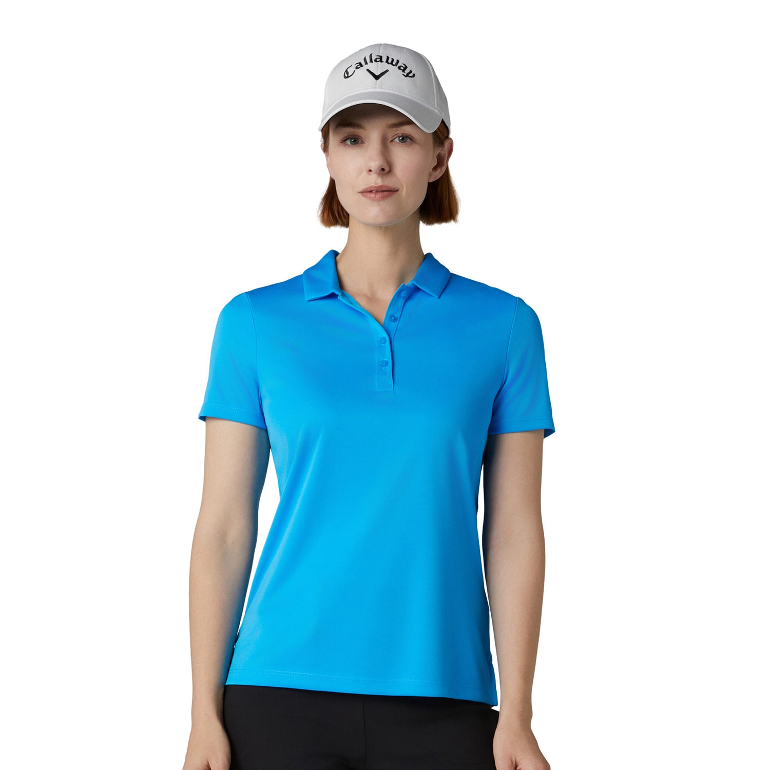 Callaway Ladies Spring Break Blue Short Sleeve Polo with UV Block Protection