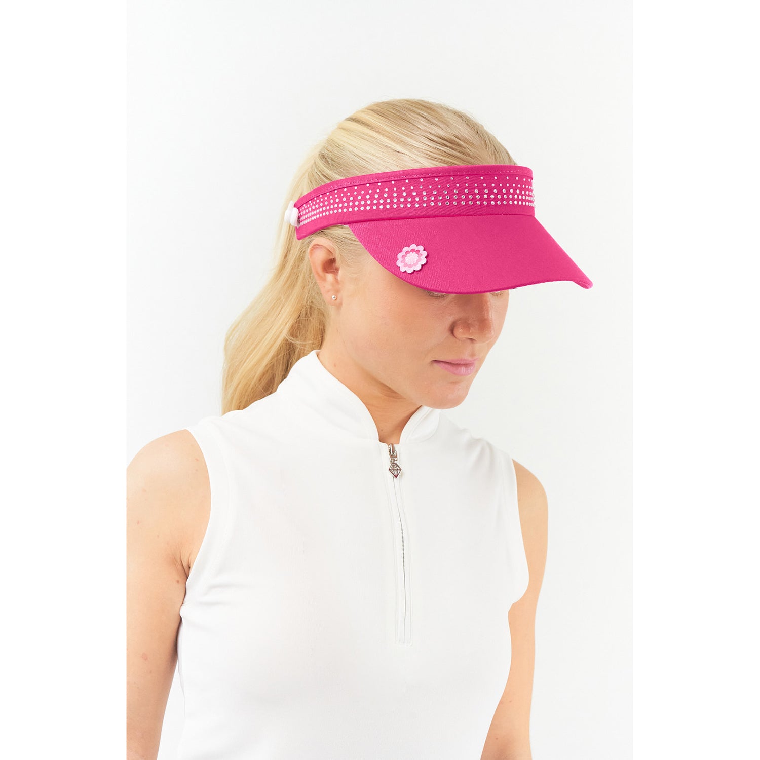 Surprizeshop Crystal Embellished Golf Visor with Adjustable Fit 